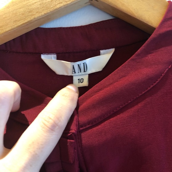 🤩 Elegant Maroon Button up Dress | Good as new | AND - Picture 2 of 12